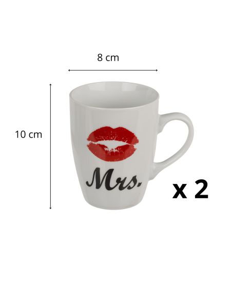 Coffret Mugs "Couples" - Dimensions : 11 x 8 x 10 cm