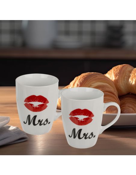 Coffret Mugs "Couples" - Dimensions : 11 x 8 x 10 cm
