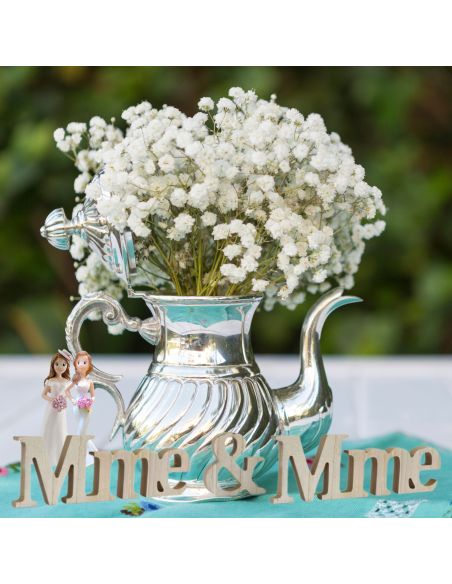 Mot à Poser 3D en Bois "Mr & Mme" - Dimensions : 38 x 6,5 x 1,2 cm - 3 Déclinaisons Proposées