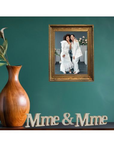 Mot à Poser 3D en Bois "Mr & Mme" - Dimensions : 38 x 6,5 x 1,2 cm - 3 Déclinaisons Proposées