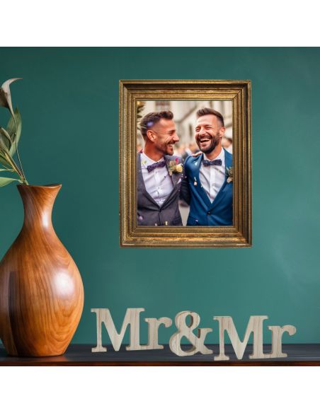 Mot à Poser 3D en Bois "Mr & Mme" - Dimensions : 38 x 6,5 x 1,2 cm - 3 Déclinaisons Proposées
