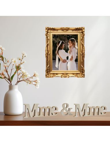 Mot à Poser 3D en Bois "Mr & Mme" - Dimensions : 38 x 6,5 x 1,2 cm - 3 Déclinaisons Proposées