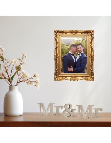 Mot à Poser 3D en Bois "Mr & Mme" - Dimensions : 38 x 6,5 x 1,2 cm - 3 Déclinaisons Proposées