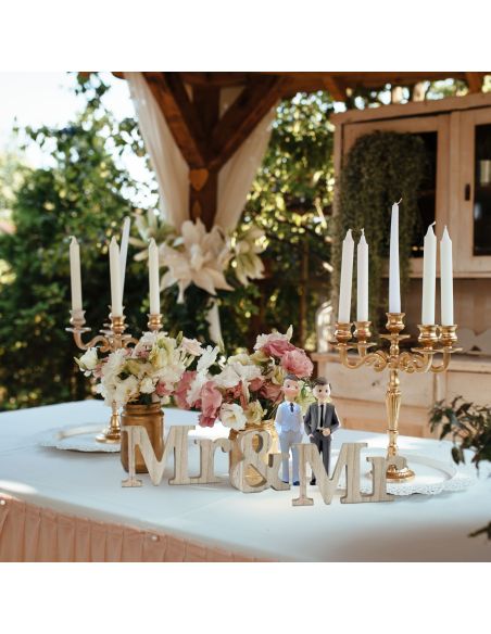 Mot à Poser 3D en Bois "Mr & Mme" - Dimensions : 38 x 6,5 x 1,2 cm - 3 Déclinaisons Proposées