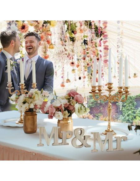 Mot à Poser 3D en Bois "Mr & Mme" - Dimensions : 38 x 6,5 x 1,2 cm - 3 Déclinaisons Proposées