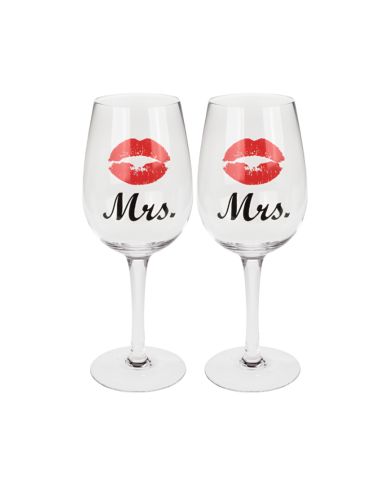 Coffret Verres à Vin "Couples" - Dimensions :  7 x 7 x 22,5 cm - 430ml