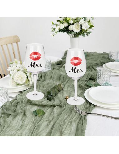 Coffret Verres à Vin "Couples" - Dimensions :  7 x 7 x 22,5 cm - 430ml