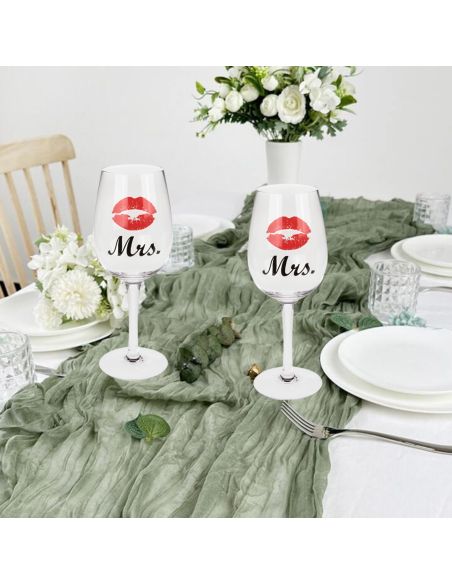 Coffret Verres à Vin "Couples" - Dimensions :  7 x 7 x 22,5 cm - 430ml