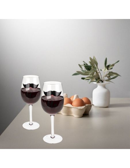 Coffret Verres à Vin "Couples" - Dimensions :  7 x 7 x 22,5 cm - 430ml
