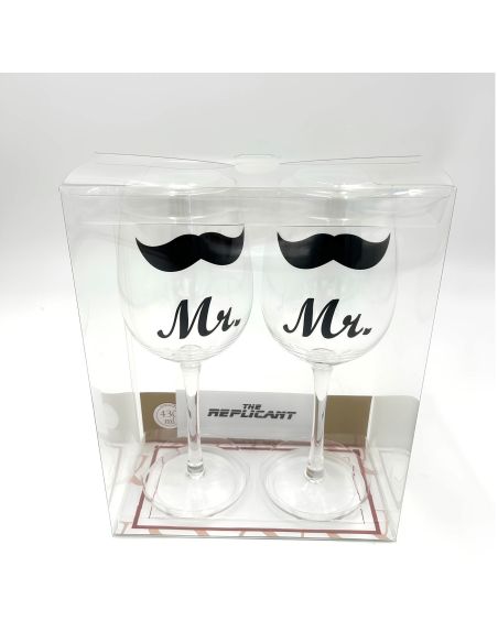 Coffret Verres à Vin "Couples" - Dimensions :  7 x 7 x 22,5 cm - 430ml