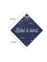 Signalétique "Bébé à Bord" avec Ventouse / Dimensions : 19,5 x 19,5 cm
