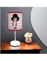 Lampe de Chevet Chat Chapeau Pois Rouges - Dimensions : 32 x 12 cm