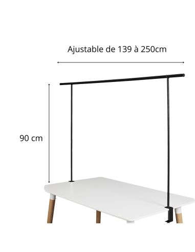 Barre Déco de Table Ajustable en Métal - Dimensions : L.139 à 250 x H.90 cm