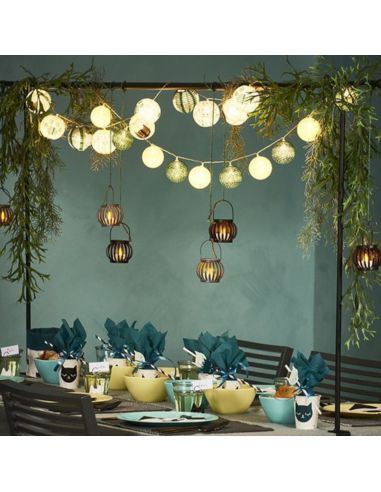 Barre Déco de Table Ajustable en Métal - Dimensions : L.139 à 250 x H.90 cm