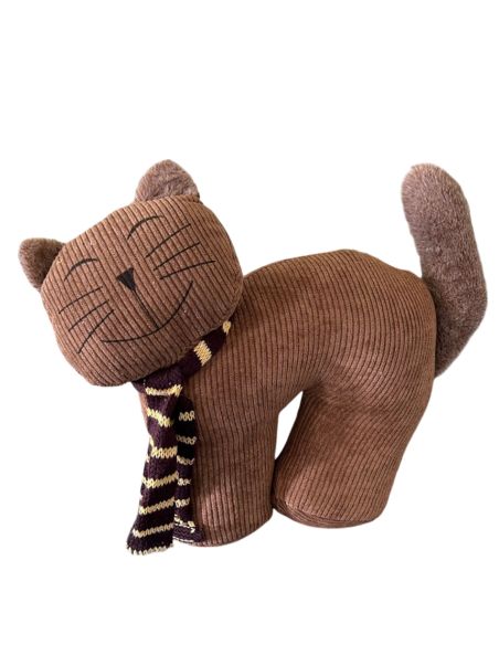 Cale Porte Chat avec Echarpe en Velours - 2 Modèles Disponibles - Dimensions :  29 x 9 x 25 cm