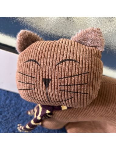 Cale Porte Chat avec Echarpe en Velours - 2 Modèles Disponibles - Dimensions :  29 x 9 x 25 cm