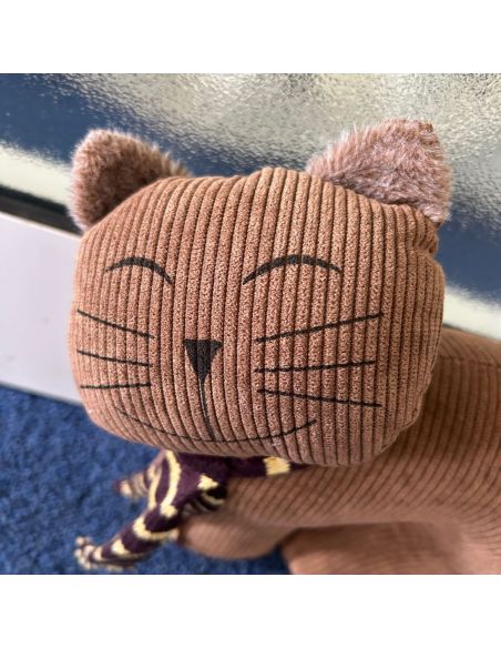 Cale Porte Chat avec Echarpe en Velours - 2 Modèles Disponibles - Dimensions :  29 x 9 x 25 cm