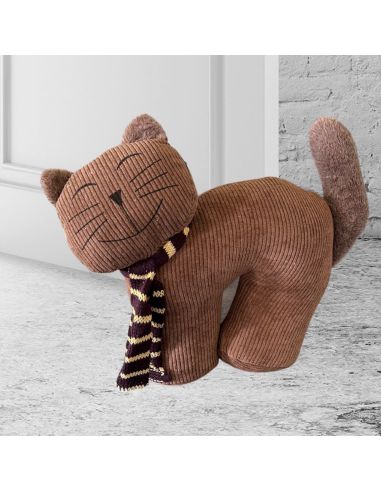 Cale Porte Chat avec Echarpe en Velours - 2 Modèles Disponibles - Dimensions :  29 x 9 x 25 cm