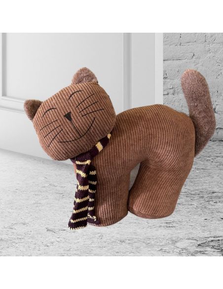 Cale Porte Chat avec Echarpe en Velours - 2 Modèles Disponibles - Dimensions :  29 x 9 x 25 cm