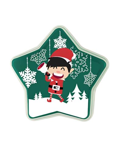 Boite de Rangement en Plastique en Forme d'Etoile "Noël" - Dimensions : 8 x 19 cm - 2 modèles Disponibles