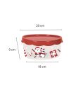 Boite de Rangement en Plastique Ronde "Noël" - Dimensions : 20 x 20 x 9 cm - 2 modèles Disponibles