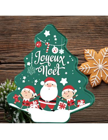 Boite de Rangement en Plastique en Forme de Sapin "Noël" - Dimensions : 33,5 x 23 x 10 cm - 2 modèles Disponibles