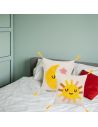 Lot de 2 Coussins Motif Soleil et Croissant de Lune Déhoussable - Dimensions : 45 x 45 cm