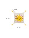 Lot de 2 Coussins Motif Soleil et Croissant de Lune Déhoussable - Dimensions : 45 x 45 cm