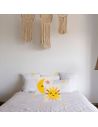 Lot de 2 Coussins Motif Soleil et Croissant de Lune Déhoussable - Dimensions : 45 x 45 cm