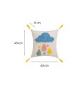 Lot de 2 Coussins Motif Arc en Ciel et Pluie Déhoussable - Dimensions : 45 x 45 cm