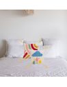 Lot de 2 Coussins Motif Arc en Ciel et Pluie Déhoussable - Dimensions : 45 x 45 cm