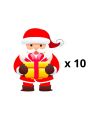 Lot de 20 Confettis Géants Recto-verso Pères Noël et Etoiles Argentées