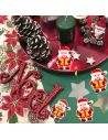 Lot de 20 Confettis Géants Recto-verso Pères Noël et Etoiles Argentées