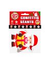 Lot de 20 Confettis Géants Recto-verso Pères Noël et Etoiles Argentées