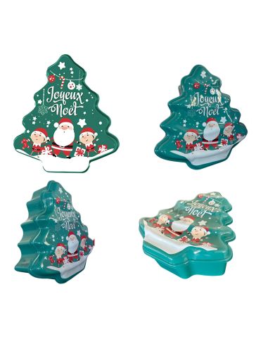 Boite de Rangement en Plastique en Forme de Sapin "Noël" - Dimensions : 33,5 x 23 x 10 cm - 2 modèles Disponibles