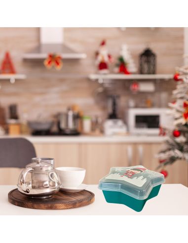 Boite de Rangement en Plastique en Forme d'Etoile "Noël" - Dimensions : 8 x 19 cm - 2 modèles Disponibles