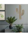 Décoration Murale en Bois Naturel " Cactus " - Dimensions : L.35 x l.0,4 x H.60 cm