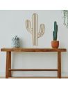 Décoration Murale en Bois Naturel " Cactus " - Dimensions : L.35 x l.0,4 x H.60 cm