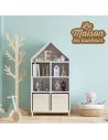 Décoration Murale en Bois "La Maison du Bonheur" en Relief - Dimension: L.50 x P.1 x H.30 cm