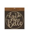 Décoration Murale en Bois Naturel Découpé " La Vie est Belle " - Dimensions : 40 x 40 cm