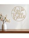 Décoration Murale en Bois Naturel Découpé " La Vie est Belle " - Dimensions : 40 x 40 cm