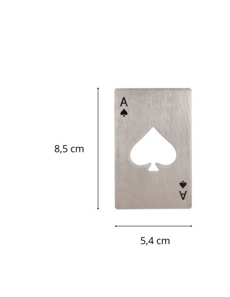 Ouvre-bouteille en Métal Carte AS - 2 Couleurs Disponibles : Argenté ou Noir 