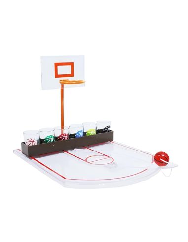 Jeu à Boire "basket" - Contient 6 Verres à Shot - Dimensions : 24 x 31 x 22,5 cm