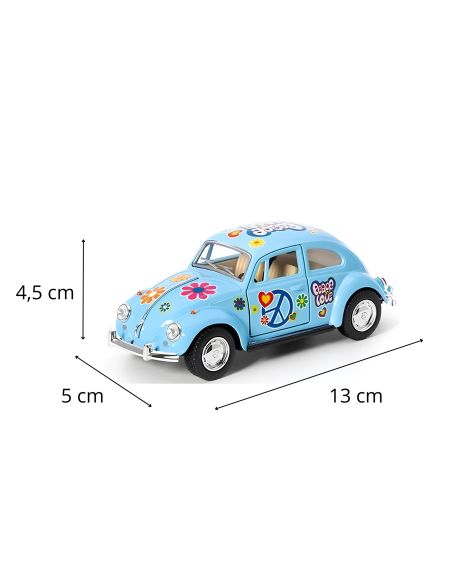 Voiture Maquette Echelle 1/32 en Métal à Friction VW Beetle 1967 - 4 Couleurs Disponibles 