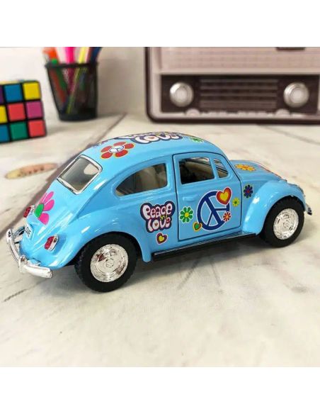 Voiture Maquette Echelle 1/32 en Métal à Friction VW Beetle 1967 - 4 Couleurs Disponibles 