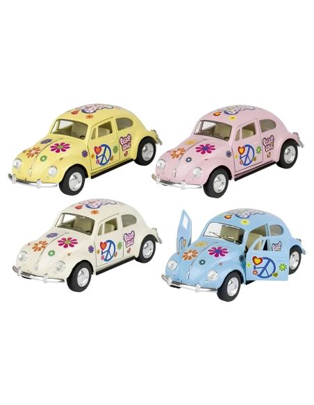 Voiture Maquette Echelle 1/32 en Métal à Friction VW Beetle 1967 - 4 Couleurs Disponibles 