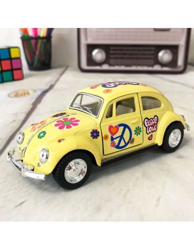 Voiture Maquette Echelle 1/32 en Métal à Friction VW Beetle 1967 - 4 Couleurs Disponibles 
