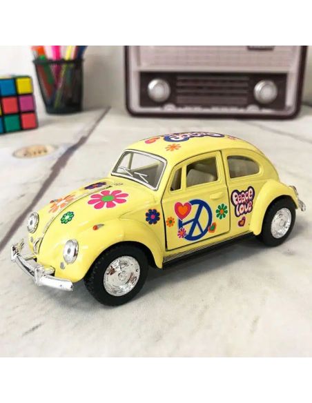 Voiture Maquette Echelle 1/32 en Métal à Friction VW Beetle 1967 - 4 Couleurs Disponibles 