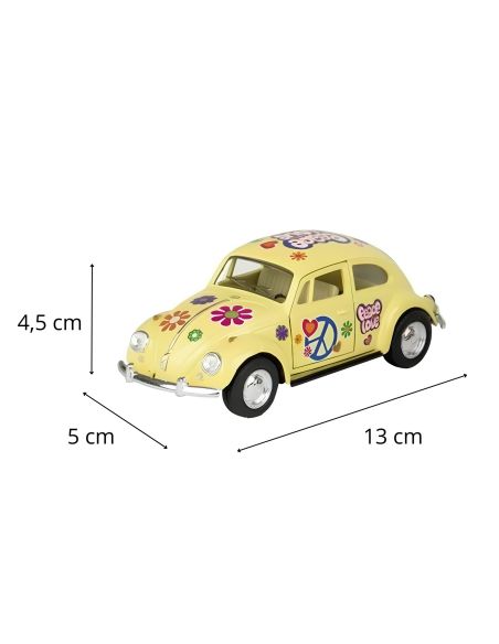 Voiture Maquette Echelle 1/32 en Métal à Friction VW Beetle 1967 - 4 Couleurs Disponibles 