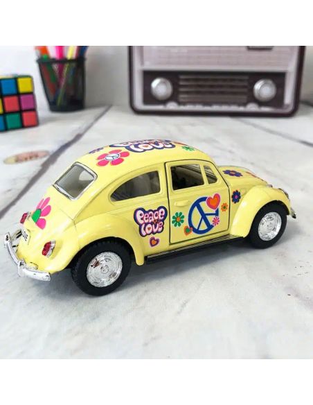 Voiture Maquette Echelle 1/32 en Métal à Friction VW Beetle 1967 - 4 Couleurs Disponibles 